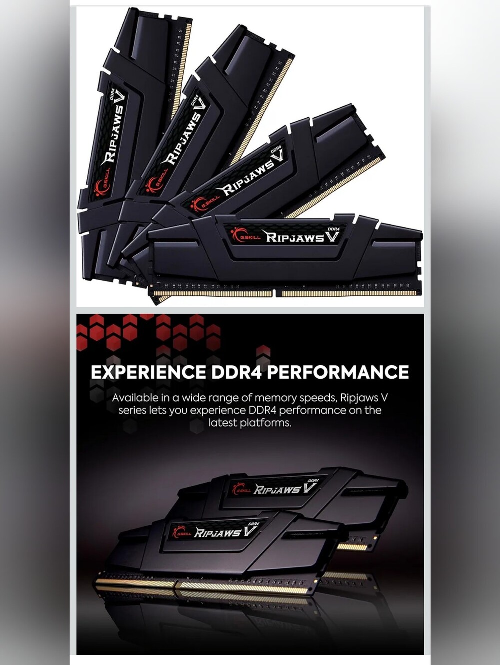 G.SKILL Ripjaws V 128GB 4x32GB DDR4-3600 CL18 RAM F4-3600C18Q-128GVK